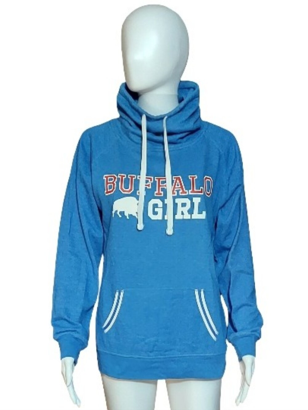 J America Buffalo Bills Buffalo Girl Cowl Neck Sweatshirt